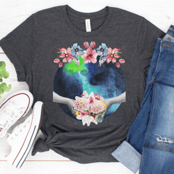 love your mother earth and flowers cute world earth day t-shirt - floral shirt, environmental awareness shirt, plant tee