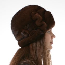 Winter Fur Bucket Hat. Russian Fur Hat. Real Fur Hat. Womens Mink Hat. Fur Bucket Hat. Ladies Mink Hat. Winter Fur Hats
