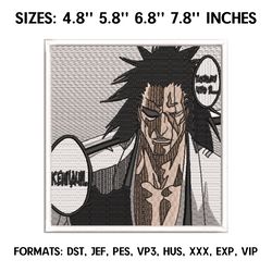 kenpachi zaraki embroidery design file, bleach anime embroidery design, machine embroidery pattern.  anime pes design