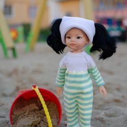 Knitted jumpsuit and panama for Paola Reina doll