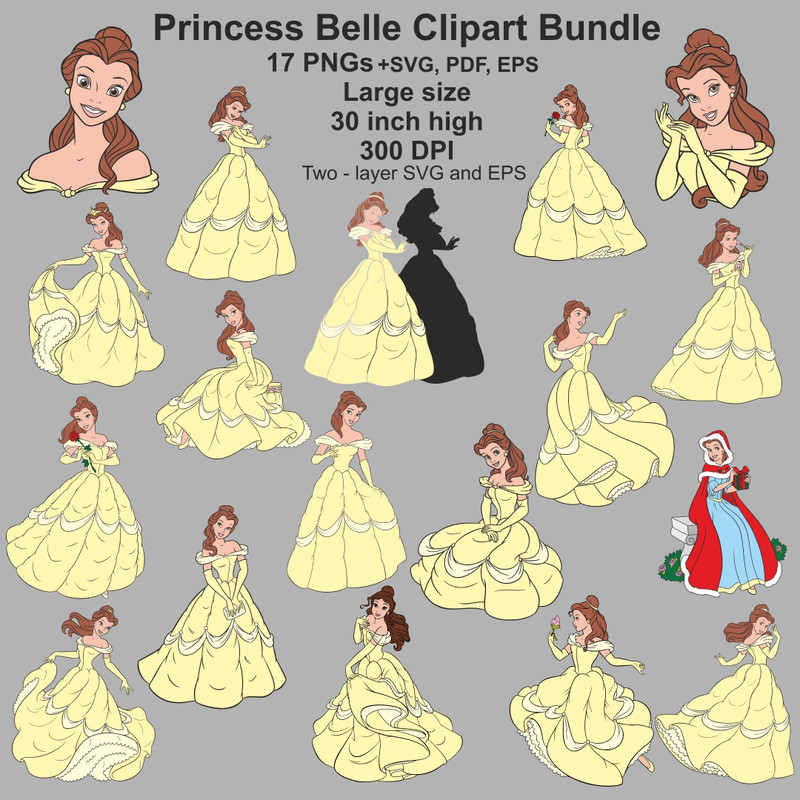 Princess Belle Clipart -2.jpg