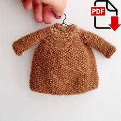 Dress for doll. Knitting pattern. English and Russian PDF.