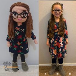 Personalized Doll, Portrait Doll, Amigurumi Doll, Look aLike Doll, Crochet Doll, Gift For Her, Personalized Gift, Gift f