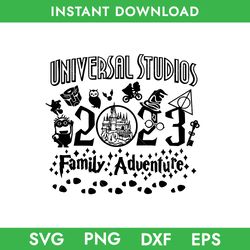 Universal Studio 2023 Family Adventure Svg, Minion Svg, Hogwarts Svg, Harry Potter Svg, Magic Castle Svg Download File