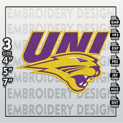 Northern Iowa Panthers Embroidery Designs, NCAA Logo Embroidery Files, NCAA Panthers, Machine Embroidery Pattern