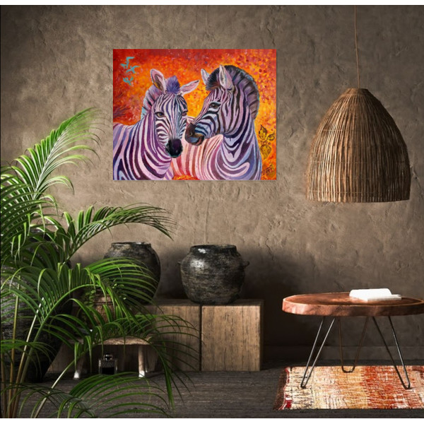zebra painting in brown interior.png