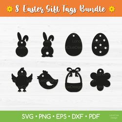 8 Easter Gift Tags SVG Bundle