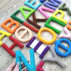 Greek ABC, Greek Letter Baby Soft, Greek Alphabet font Custom, educational reek alphabet, activity handmade toys