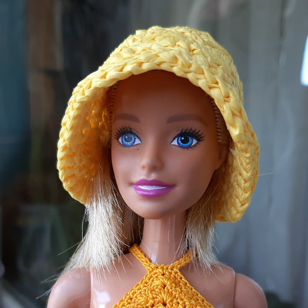Barb doll bucket hat yellow 3.jpg