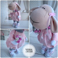 Digital Download, Rag doll pattern, Sheep doll sewing pattern, DIY doll tutorial, Doll body making, DIY soft doll