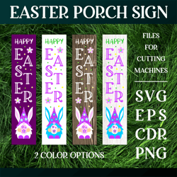 easter porch sign with gnome svg