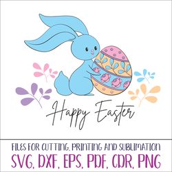 happy easter | svg with cute bunny