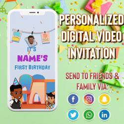 gracie's corner birthday video invitation, gracie animated invite, gracie digital custom invite, gracie birthday