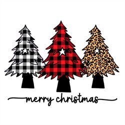 Merry Chritmas With Pattern Pine Tree PNG Sublimation Designs
