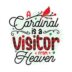 A Cardinal Is A Visitor From Heaven PNG Sublimation Designs