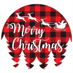 Merry Christmas Santa Sleigh Flying Logo SVG PNG