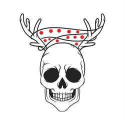 Reindeer Skull Wearing String Light SVG