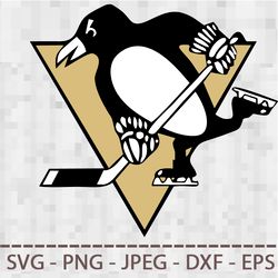 pittsburgh penguins logo svg png jpeg  dxf digital cut vector files for silhouette studio cricut design