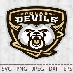 polar devils logo svg png jpeg  dxf digital cut vector files for silhouette studio cricut design