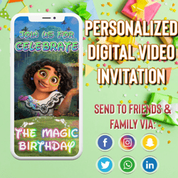 encanto video invitation, encanto birthday invitation video, madrigal invitation video, personalized invitation video