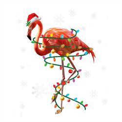Beauty Flamingo Wearing Santa Claus Hat PNG Sublimation Designs