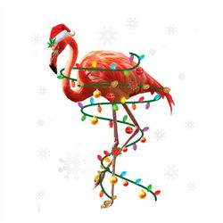 beauty flamingo wearing santa claus hat png sublimation designs
