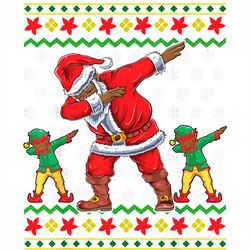 santa claus with couple leprechaun dabbing png sublimation designs