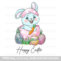 Cute Bunny Happy Easter Sublimation Art print