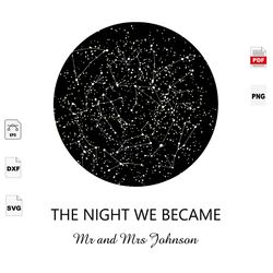 The Night We Become Mr And Mrs Johnson, Stars Night, Stars Vector, Sparkle Night, Wedding, Wedding Svg, Rustic Wedding,