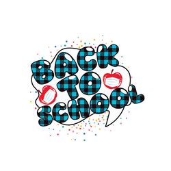 back to school plaid pattern couple apple wearing mask svg png