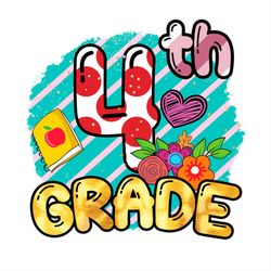 4th grade red polka dots purple heart png sublimation designs