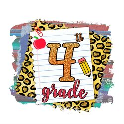 4 grade sparker letters on white paper png sublimation designs