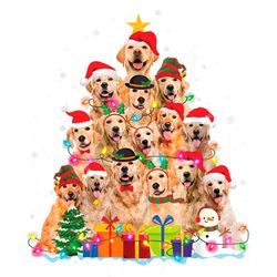 Cute Dogs Christmas Tree PNG Sublimation Designs