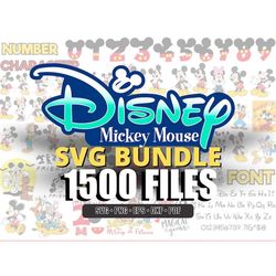 Disney Mickey Mouse SVG Bundle - Mickey SVG Files for Cricut - Minnie Cut Files - Mickey Mouse Clipart - Mickey Font - D