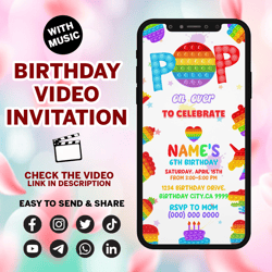 Pop It Invitation, Pop It Birthday Party, Fidget Party Invitation, Pop It Fidget Invite, Pop It Neon Glow Party, Fidget