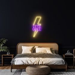 Let's Dance Customized Neon Sign, Neon Sign Bedroom, Party Neon Sign