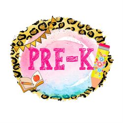 prek school circular leopard pattern png sublimation deigns