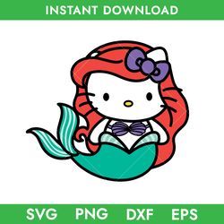 hello kitty ariel svg, hello kitty svg, ariel mermaid svg, little mermaid svg, disney princess svg, instant dowloand