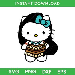 hello kitty pocahontas svg, hello kitty svg, princess pocahontas svg, disney princess svg, png, dxf eps instant dowload