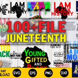 100 file juneteenth svg, , afro bundle svg, bundle juneteenth svg dxf eps png, for cricut, silhouette, digital, file cut
