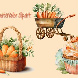 carrot watercolor clipart