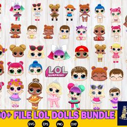 100 file lol dolls bundle svg eps dxf png, bundle lol dolls for cricut, silhouette, digital, file cut