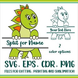 Stegosaurus Split for Name SVG