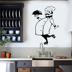 Fun Chef Sticker, Food, Restaurant, Cook, Cooking Food, Kitchen Sticker Wall Sticker Vinyl Decal Mural Art Decor