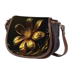 Saddle Bag Beautiful and elegant style for every situation 6d Golden Flower Pattern