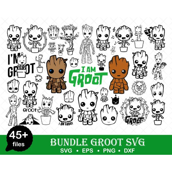 Groot Svg Bundle, Baby Groot Svg for cricut, Groot Png, I am - Inspire ...