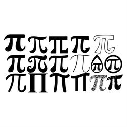 different pi symbols svg silhouette