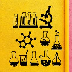 Chemistry, Chemical Equipment, The Study Of Chemistry, Science, Wall Sticker Vinyl Decal Mural Art Decor