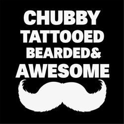 chubby tattooed bearded and awesome svg silhouette