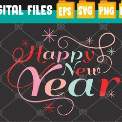 happy new year party - funny new year's eve groovy svg, eps, png, dxf, digital download